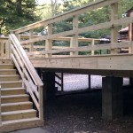 Pressure treated deck Rear stairs